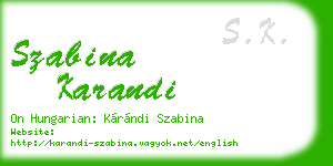 szabina karandi business card